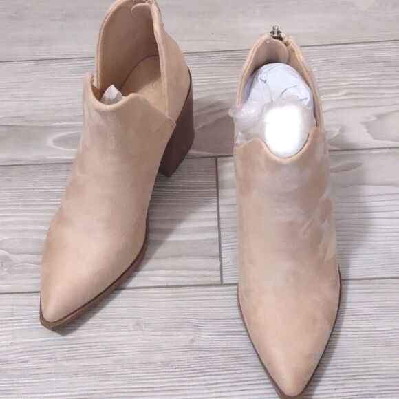 (49-4118) mysoft Women's Ankle Boots Slip on Cutout Pointed Toe Sz 6.5 - Picture 5 of 9